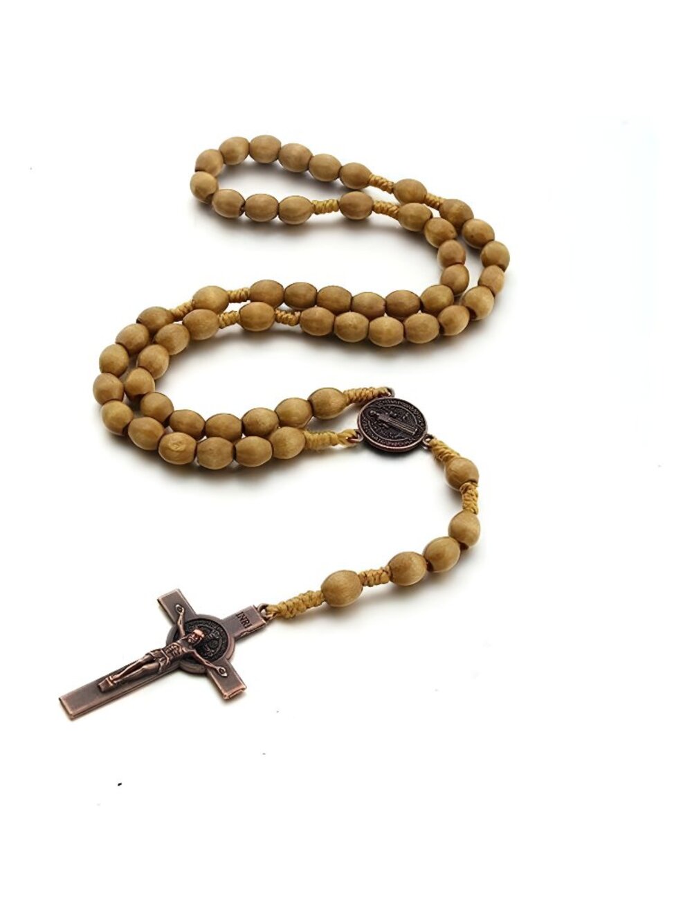 Rosary Beads Catholic Handmade Wooden Catholic Rosay with Jesus Christ Crucifix
